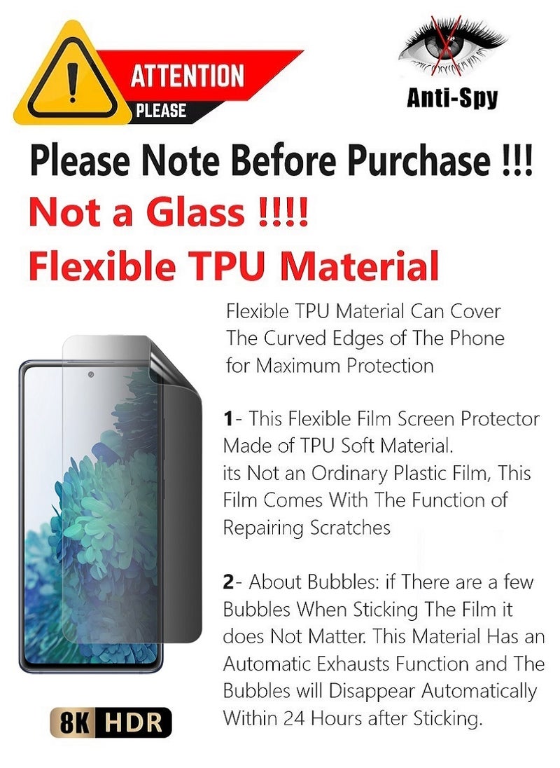 Unipha Flexible TPU Anti-Spy Privacy Screen Protector Designed For Samsung Galaxy S20 Ultra  Self Healing Unbreakable HD Film - Image 2