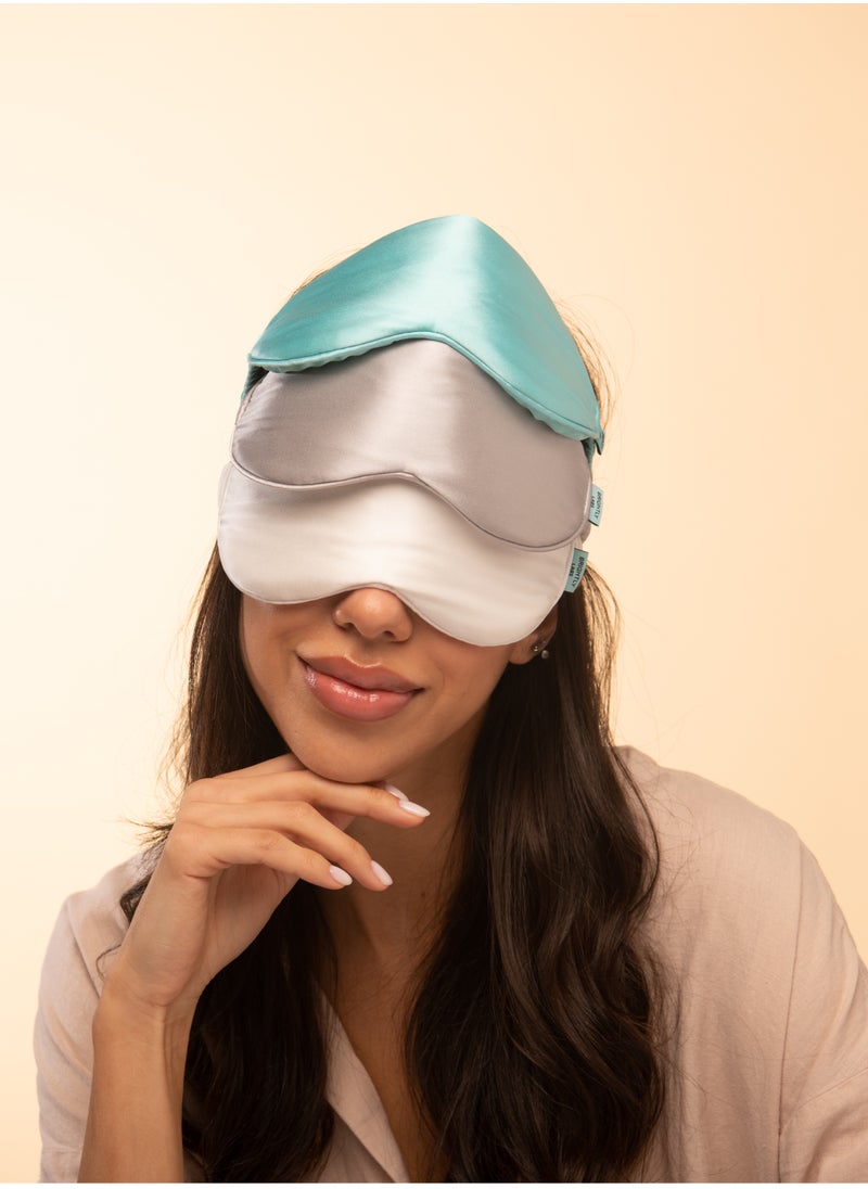 BRIGHTLY LABS - Pure Mulberry Silk Mask, Ultimate Sleep Aid for a Full Night's Sleep, Ultra-Soft Comfortable Sleep Mask, Elastic Strap, 22 Momme, Infused with Silver Ions, Standard, Champagne - Image 1