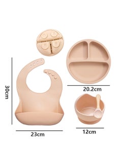 Gonice Baby Feeding Set,Baby Weaning Set,Baby Tableware Set, Suction Bowl,Divided Plate,Spoon and Fork,adjustable bib Food Grade Silicone Material  - Image 2