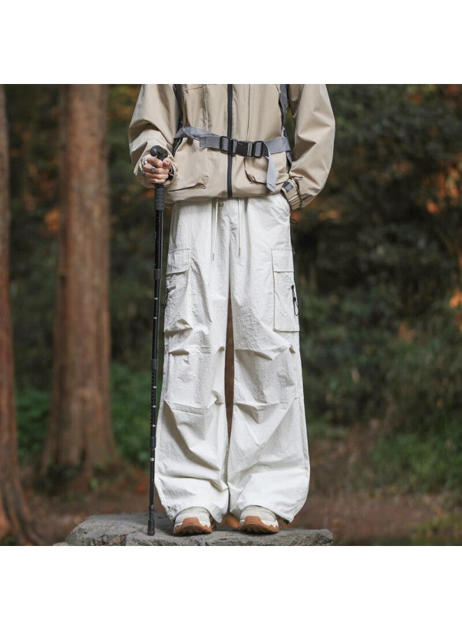 Swamp Area Paratrooper Assault Pants Men's Spring And Summer Thin Pleated Mountaineering Pants Straight-leg Sports Casual Ice Silk Pants Ws701 Beige 2XL - Image 2