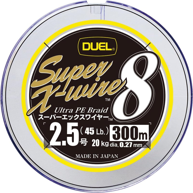 DUEL Super X-Wire Fishing Line - 300m, 2.5, Yellow Marking - Image 1
