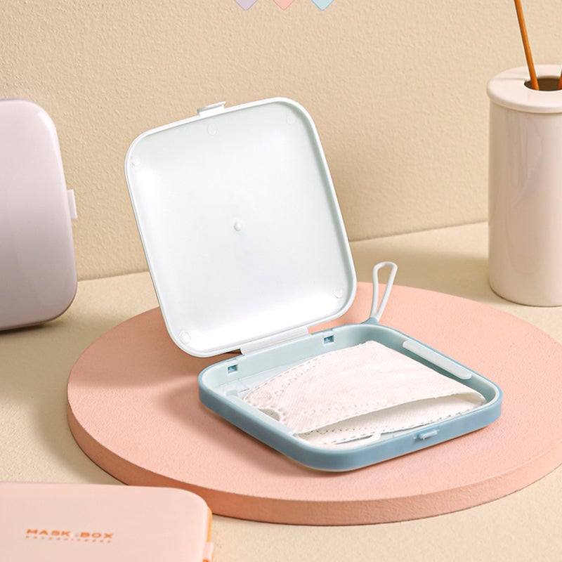 Mask Storage Case: 5 Pack PP Food-Grade Material - Portable Hang Hole Design Compact 5.1x5.1x0.55In Size for Office Workers, School Students, Travel - Image 3