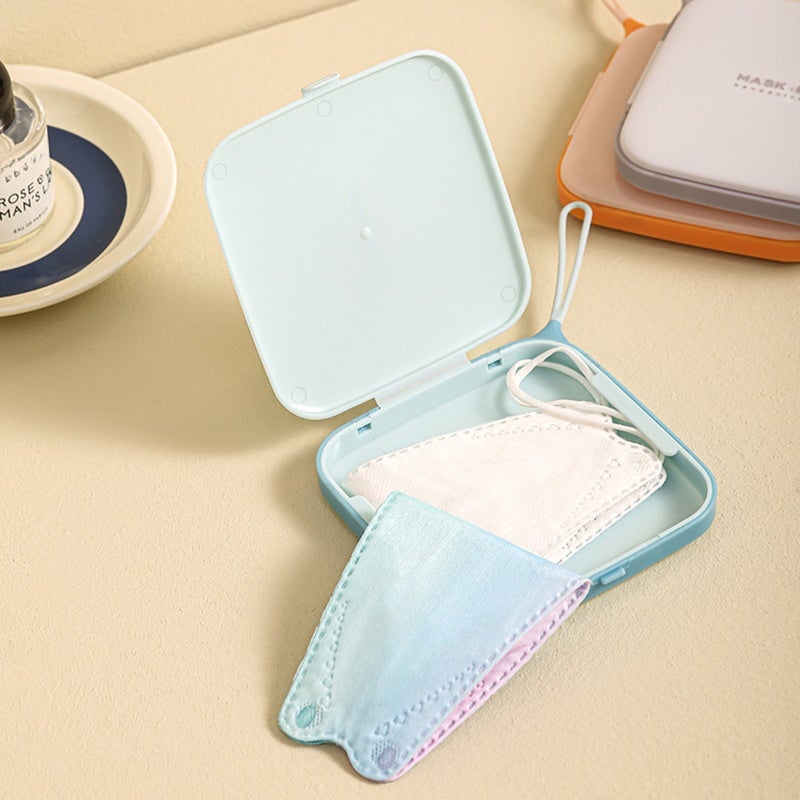 Mask Storage Case: 5 Pack PP Food-Grade Material - Portable Hang Hole Design Compact 5.1x5.1x0.55In Size for Office Workers, School Students, Travel - Image 5
