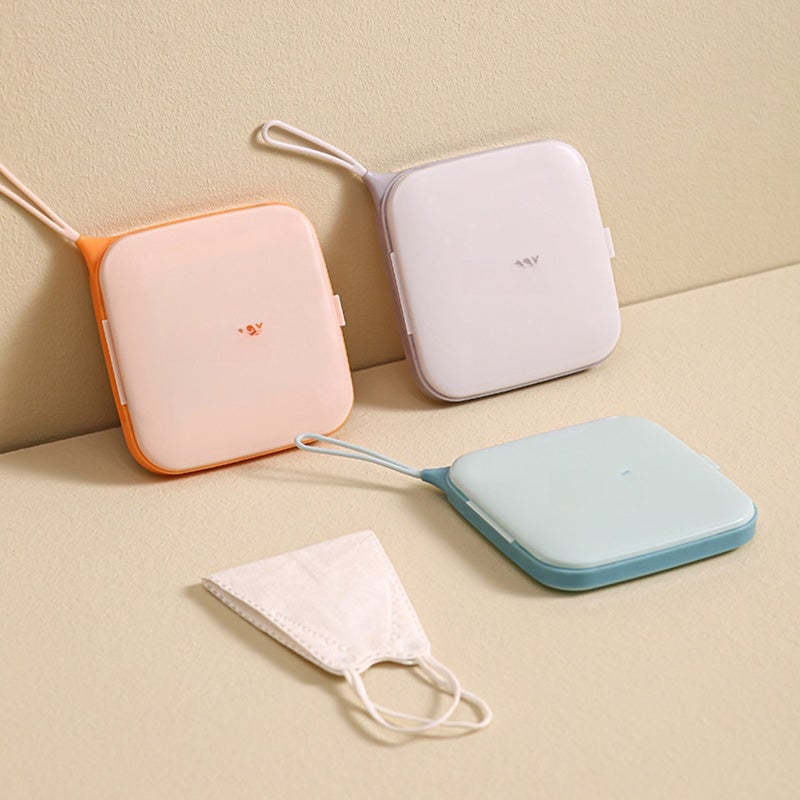 Mask Storage Case: 5 Pack PP Food-Grade Material - Portable Hang Hole Design Compact 5.1x5.1x0.55In Size for Office Workers, School Students, Travel - Image 1