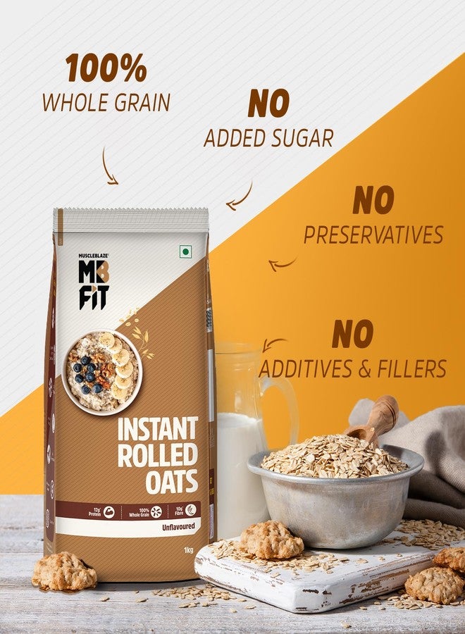 MuscleBlaze Fit Instant Oats (Unflavoured, 1kg) | 12g Protein | 100% Rolled Oats, Breakfast Cereals for Weight Management - Image 5
