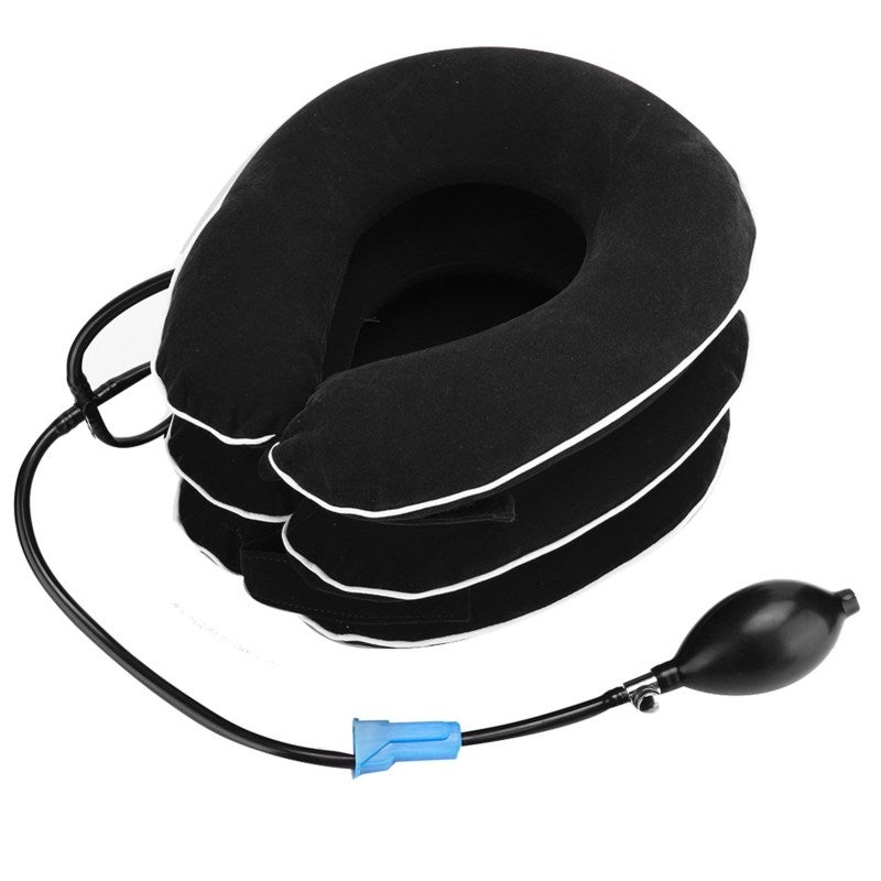Inflatable Cervical Collar Neck Traction Brace Low Front High Back Design - Comfortable Neck Stretcher with Soft Touch for Home Cervical Pain Relief - Image 3