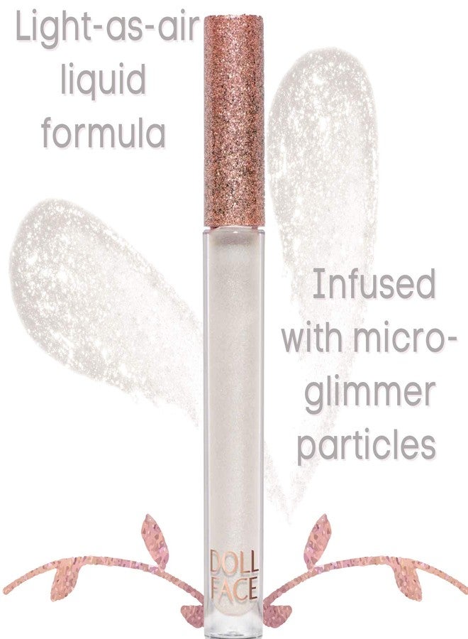 Doll Face Lip Gloss | Glitterazzi Liquid Lip Bling | Topping Glitter with a Glossy Shine for Lips | Sheer Finish | Cruelty-Free | Platinum - Image 5