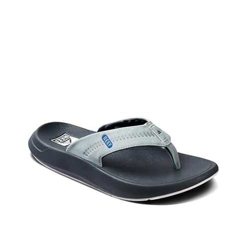 REEF Swellsole Cruiser Mens Recovery Flip Flop, Enhanced Arch Support, Water Friendly, Grey/Light Grey/Blue, 10 - Image 2