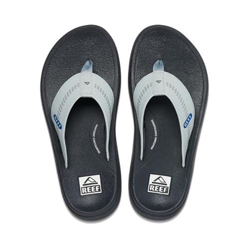 REEF Swellsole Cruiser Mens Recovery Flip Flop, Enhanced Arch Support, Water Friendly, Grey/Light Grey/Blue, 10 - Image 4
