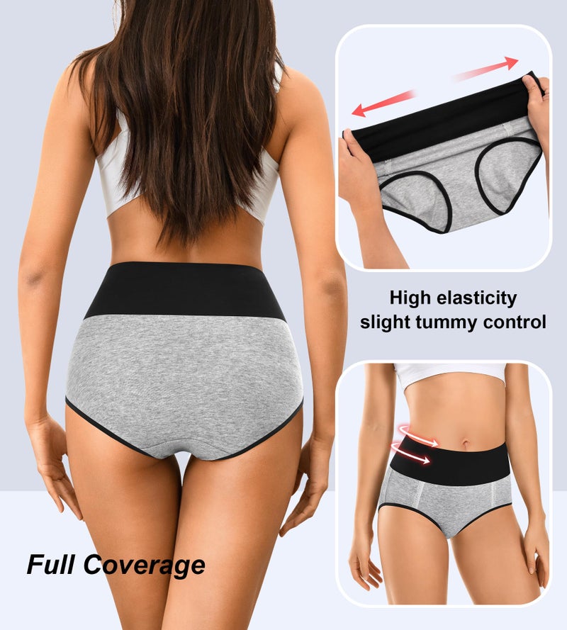 MISSWHO Cotton Womens Underwear Soft Comfortable Full Coverage Panties For Women Breathable C Section Briefs Ladies 5 Pack XX-Large - Image 3
