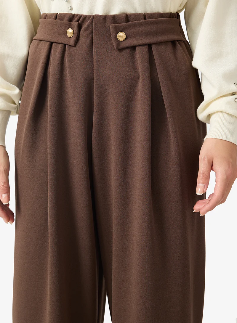 ONLY  Onlsania Button Wide Pant for Women | Best Price UAE