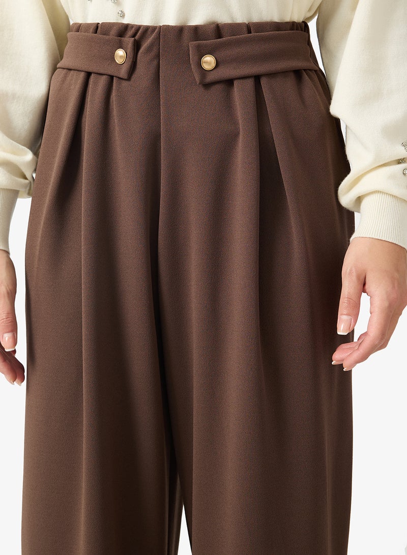 ONLY Onlsania Button Wide Pant - Image 4