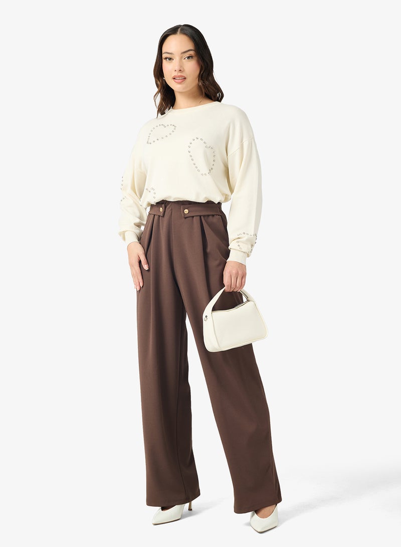 ONLY Onlsania Button Wide Pant - Image 2