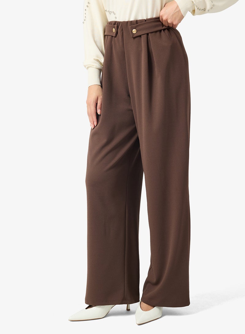 ONLY Onlsania Button Wide Pant - Image 1