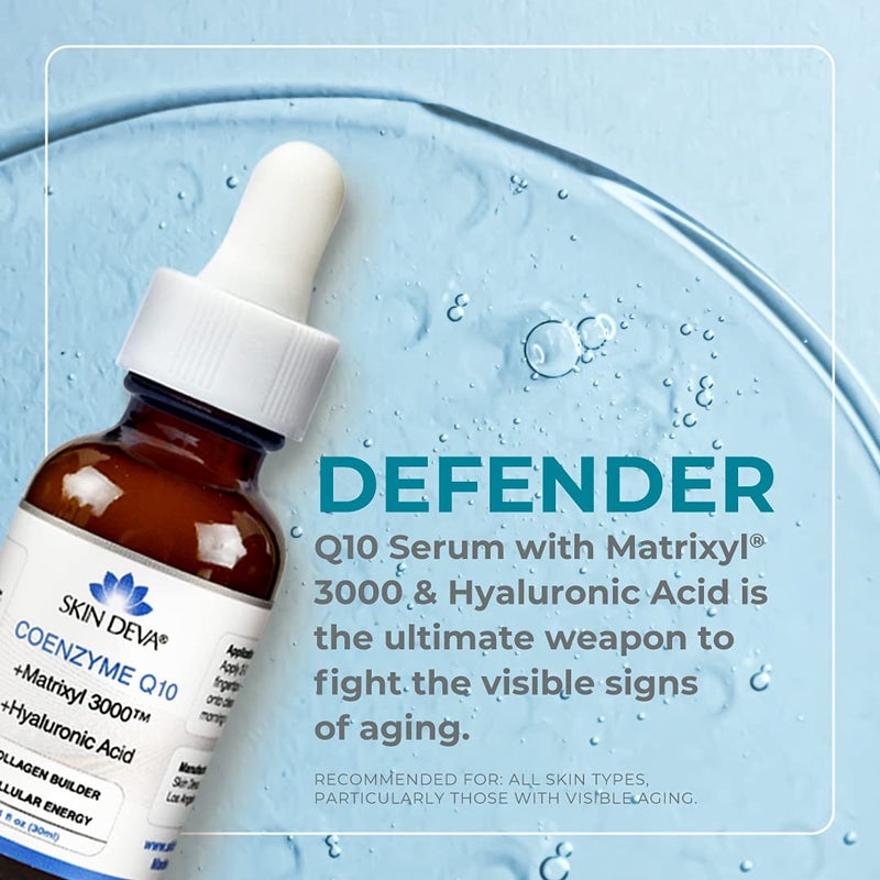 SKIN DEVA 1 fl oz COENZYME Q10 Anti Aging Serum Formula with Matrixyl 3000 and Hyaluronic Acid Serum Facial Serums, Anti Wrinkle Serum which Stimulates Collagen and Elastin Production - Image 4