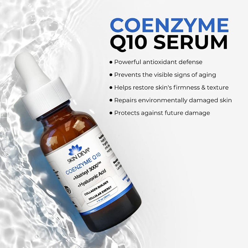 SKIN DEVA 1 fl oz COENZYME Q10 Anti Aging Serum Formula with Matrixyl 3000 and Hyaluronic Acid Serum Facial Serums, Anti Wrinkle Serum which Stimulates Collagen and Elastin Production - Image 2
