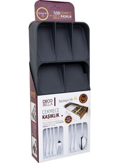 OMAK Space Saving 9 Compartment Smoked Spoon Holder 2 Pieces  - Image 3