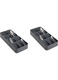 OMAK Space Saving 9 Compartment Smoked Spoon Holder 2 Pieces  - Image 1
