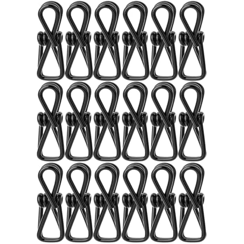 مستر.بين - مشابك رقائق البطاطس، 18 قطعة، 2 انش، اسود، مشابك متعددة الاستخدامات مطلية ببلاستيك PVC، مشابك اكياس الطعام للحقائب، مشبك رقائق البطاطس، مشابك رقائق البطاطس واكياس الطعام الاخرى، مشابك اكياس - Image 1