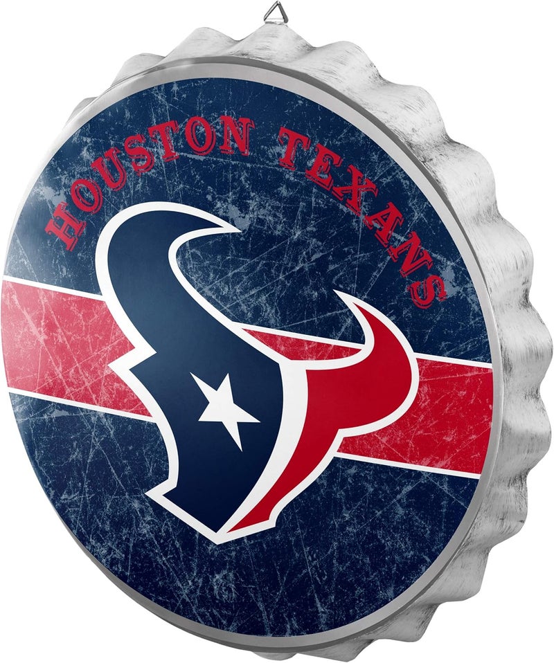 Houston Texans NFL Bottle Cap Wall Sign