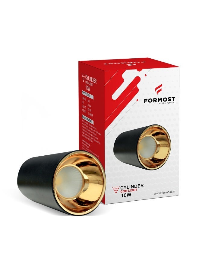 FORMOST 10W COB LED Cylinder Spotlight Round Surface Mount Ceiling Light – 100mm Height x 52mm Diameter – Energy Saving, Heat Resistant, Long Lasting Indoor Lighting - Image 1