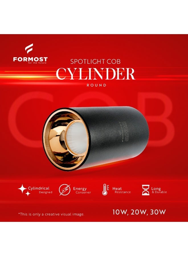 FORMOST 10W COB LED Cylinder Spotlight Round Surface Mount Ceiling Light – 100mm Height x 52mm Diameter – Energy Saving, Heat Resistant, Long Lasting Indoor Lighting - Image 2