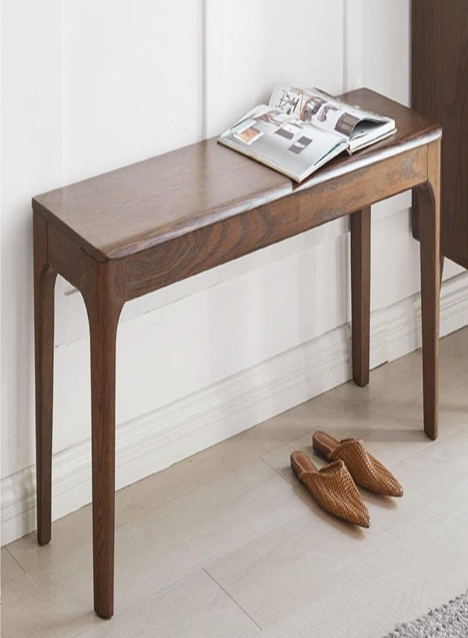 Runam Woods 85cm Mid-Century Solid Wood Bench for Home Entrance, Balcony, Dining Table, Luxury Office Stool, Hotel and Cafe Stool Chair. (Dark Brown, Bench) - Image 1