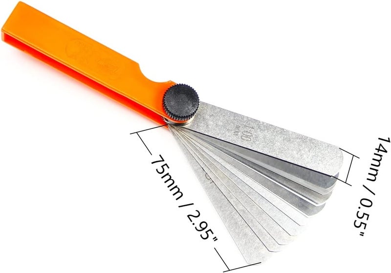 Utoolmart Metric Feeler Gauge,Manganese Steel Gap Measure Tool 75mm/3-inch Length with 17 Blades 1pcs - Image 2