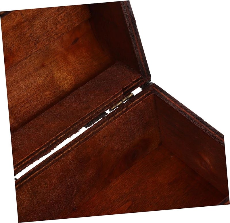 Vintage Wooden Jewelry Box With Lock Small Treasure Chest For Keepsakes - Image 5
