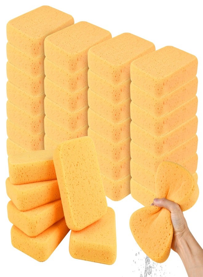Worldity 24 Pcs Large Cleaning Sponge, 7.5 x 5.5 x 1.9 Inch Grout Sponge, Yellow Car Wash Sponge, Multipurpose Large Sponges for Cleaning Kitchen, Window, Car, Bicycle - Image 1