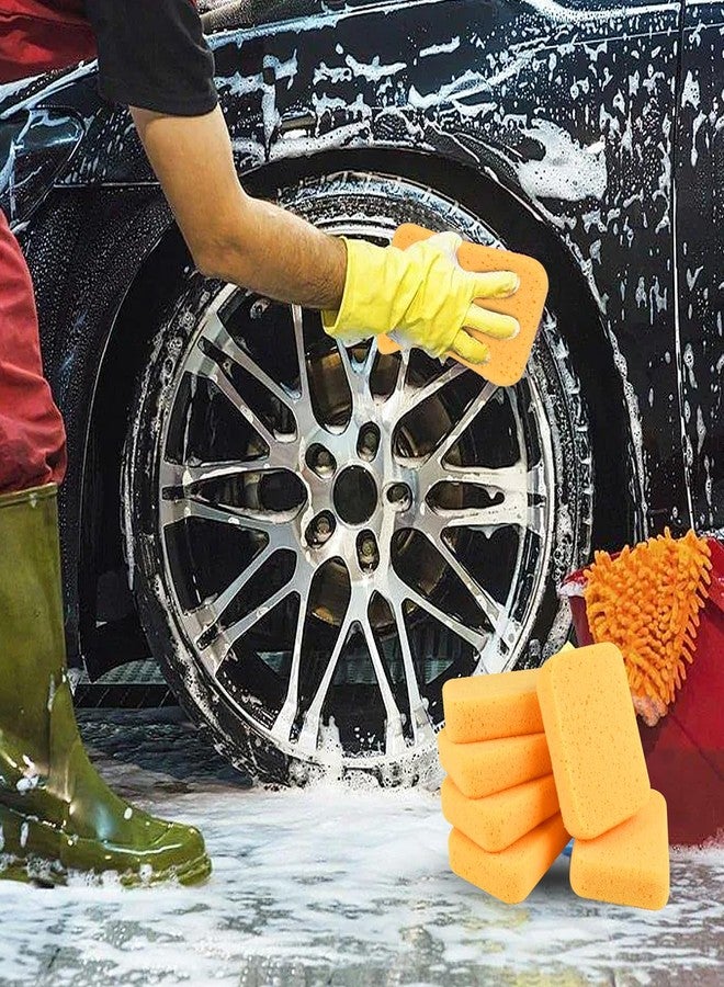 Worldity 24 Pcs Large Cleaning Sponge, 7.5 x 5.5 x 1.9 Inch Grout Sponge, Yellow Car Wash Sponge, Multipurpose Large Sponges for Cleaning Kitchen, Window, Car, Bicycle - Image 4