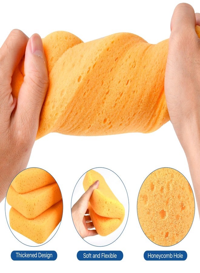 Worldity 24 Pcs Large Cleaning Sponge, 7.5 x 5.5 x 1.9 Inch Grout Sponge, Yellow Car Wash Sponge, Multipurpose Large Sponges for Cleaning Kitchen, Window, Car, Bicycle - Image 3