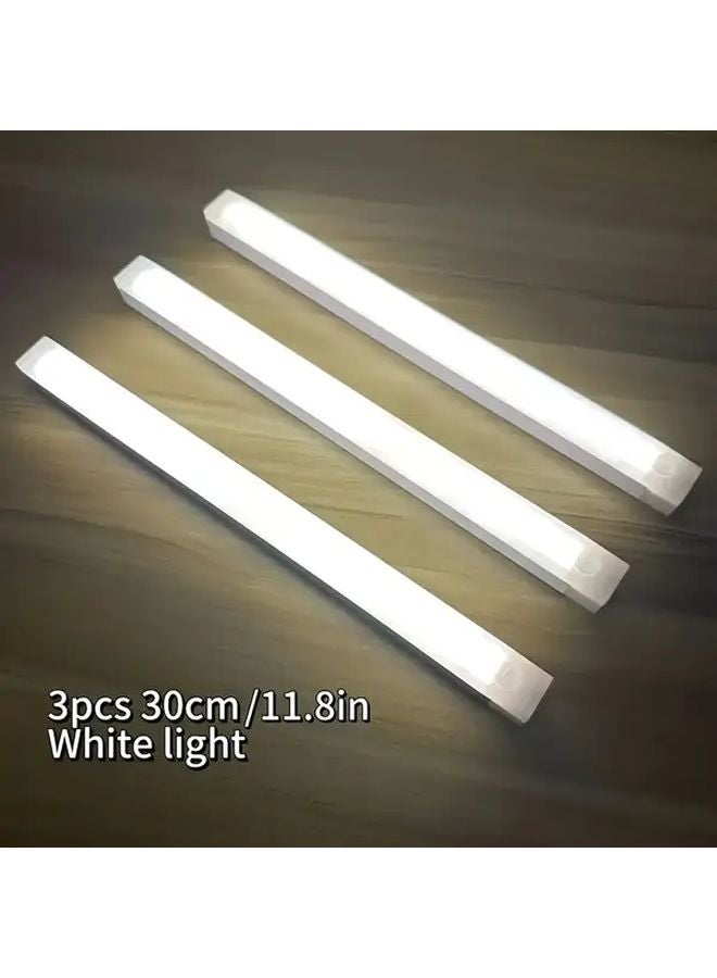 3Pcs USB Rechargeable Motion Sensor LED Night Lights White Light 30cm Adjustable Brightness - Image 1