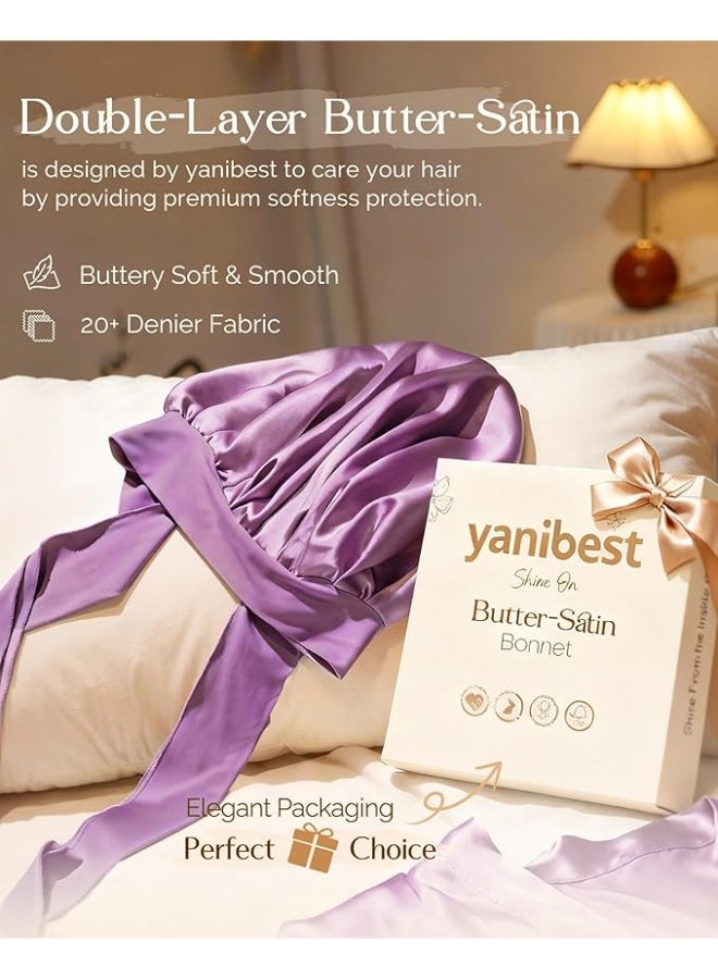 ATRJSZ Adjustable Satin Bonnet for Sleeping Women Double Layer Hair Wrap Reduce Friction Prevent Frizz Natural Curly Hair - Image 2