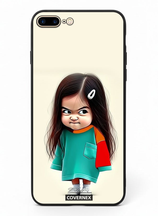 Covernex Apple iPhone 8 Plus Protective Case Cover Printed Featuring Crumpy Little Girl Expressionist - Image 2
