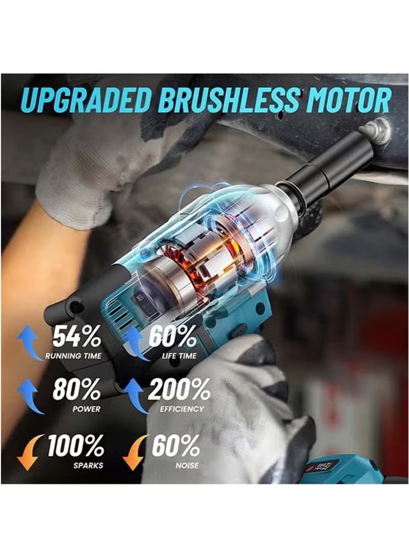 48V brushless lithium-ion impact wrench set, high torque performance, multi-functional accessories, instantly improve your work efficiency - Image 2