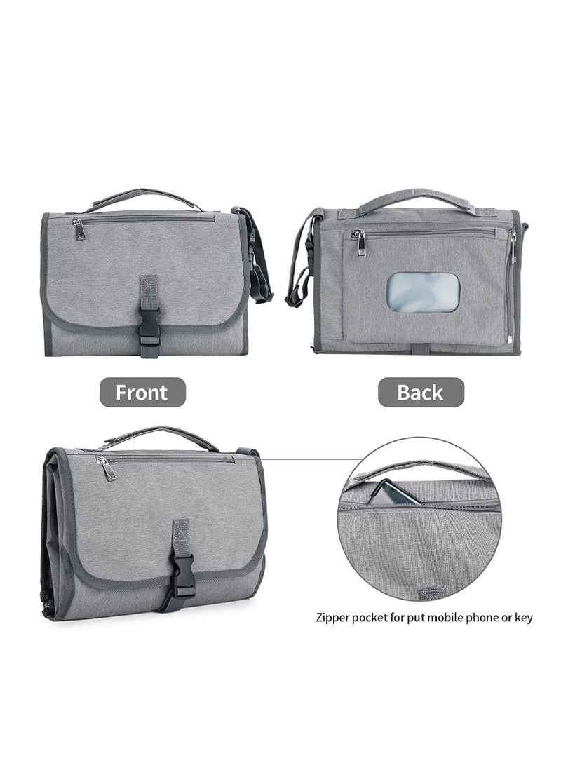 SYOSI Baby Changing Pad Multifunctional Newborn Bag with Wipes Pocket Waterproof Portable Travel Infant Changing Diaper Mat Compact Diaper Changing Mat Kit for Mom Dad Baby Shower Gifts  - Image 3