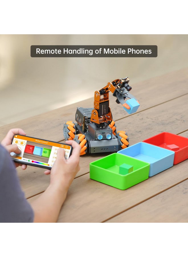 HIWONDER ذراع روبوتي ذكي HIWONDER 5DOF برؤية AI مع هيكل سيارة روبوت بعجلات ميكانوم Raspberry Pi 5 (بدون لوحة RPi) - Image 3