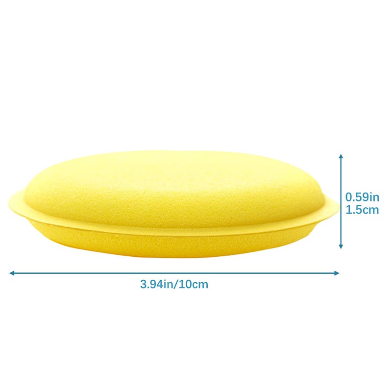 Generic FangweiKJ 12Pcs Car Wax Applicator Pads Atuo Polish Detailing Sponge Microfiber Pad Ultra-Soft Car Polishing Sponge Practical Car Accessories for Clean Car Vehicle Auto Glass (Yellow)  - Image 2