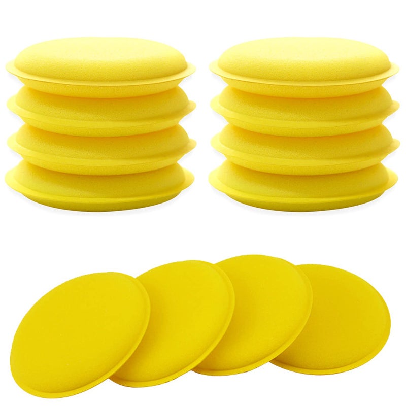 Generic FangweiKJ 12Pcs Car Wax Applicator Pads Atuo Polish Detailing Sponge Microfiber Pad Ultra-Soft Car Polishing Sponge Practical Car Accessories for Clean Car Vehicle Auto Glass (Yellow)  - Image 1