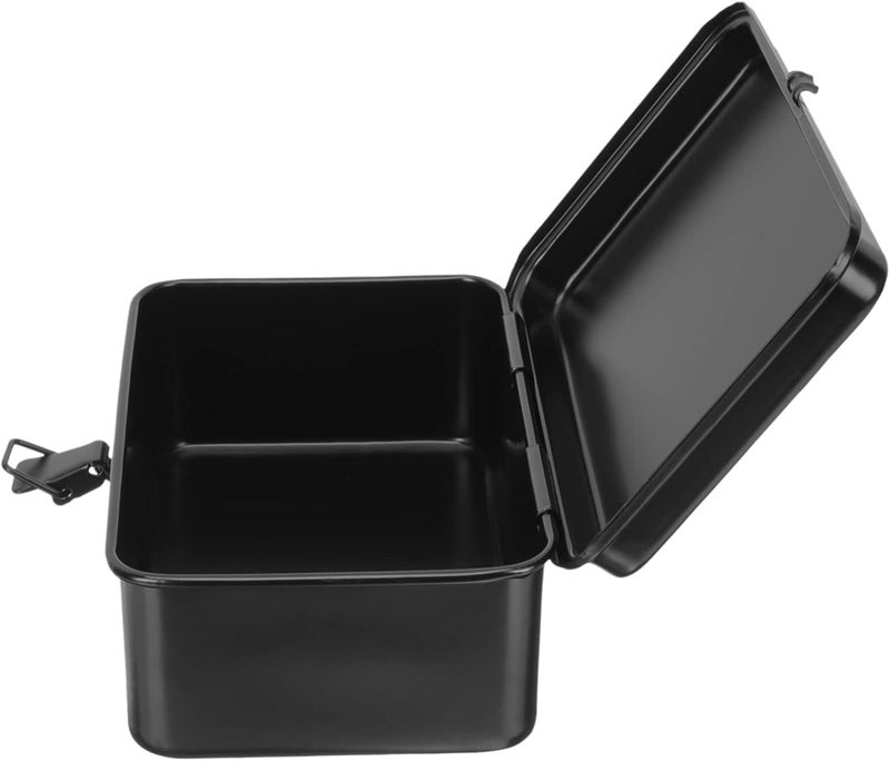 Garneck Small Iron Sheet Toolbox with Buckle Closure Compact Portable Tool Storage Organizer for Household Garage Car Use Durable Rust Resistant Mini Tool Box for Easy Toolbox Organization - Image 1