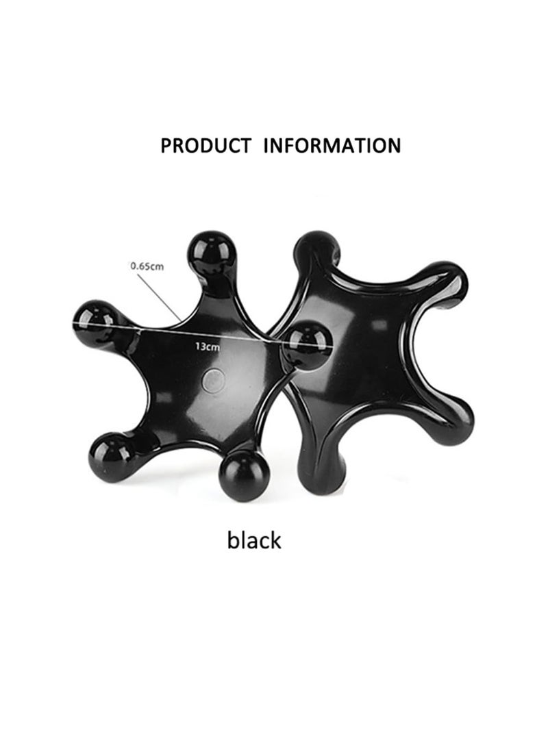 2 PCS 5 Legged Trigger Point Massage Tools, Black Handheld Palm Deep Tissue Massager, Pressure Point Muscle Relief Tool For Neck Shoulder Back Full Body - Image 2
