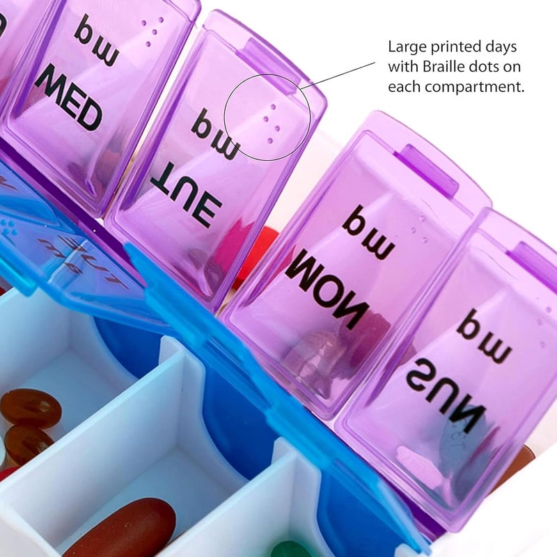 ToolHouse Pill Organizer, Portable Medicine Container, Travel Pill Case Pill Container, Compact, Waterproof, Easy Snap Lids Medication Dispenser, for Vitamins and Capsules - Image 4