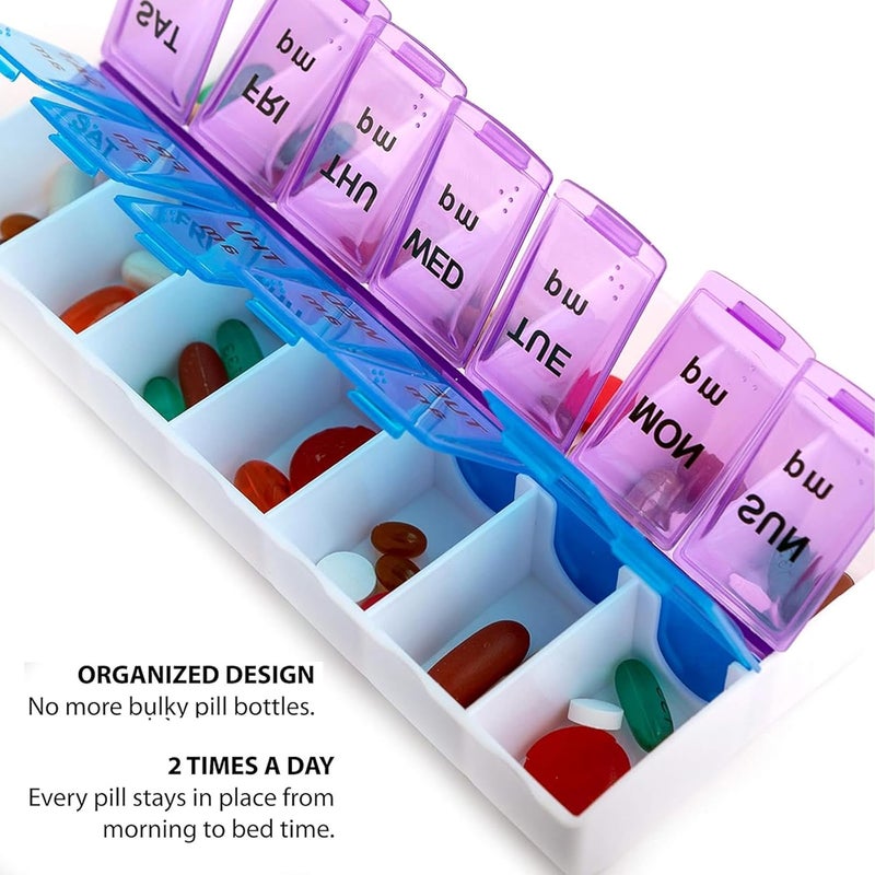 ToolHouse Pill Organizer, Portable Medicine Container, Travel Pill Case Pill Container, Compact, Waterproof, Easy Snap Lids Medication Dispenser, for Vitamins and Capsules - Image 3
