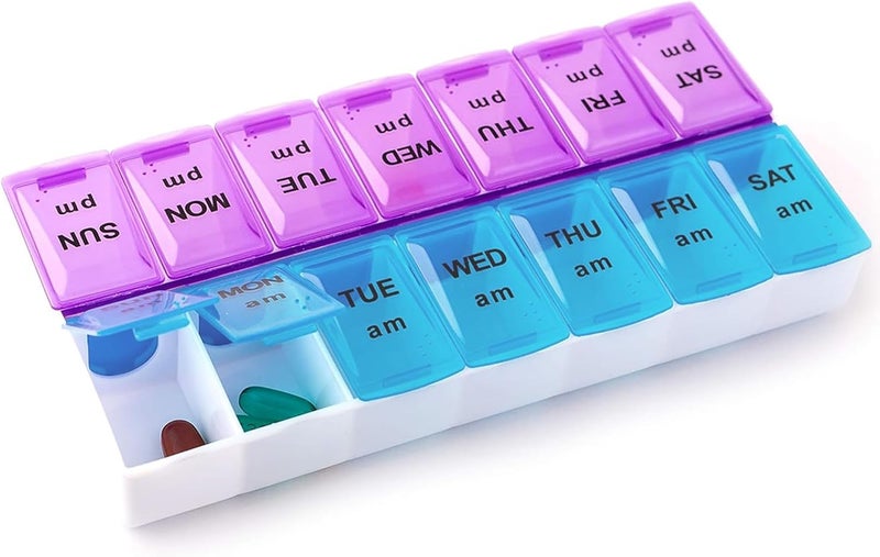 ToolHouse Pill Organizer, Portable Medicine Container, Travel Pill Case Pill Container, Compact, Waterproof, Easy Snap Lids Medication Dispenser, for Vitamins and Capsules - Image 1