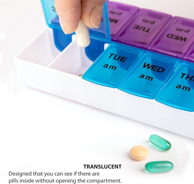 ToolHouse Pill Organizer, Portable Medicine Container, Travel Pill Case Pill Container, Compact, Waterproof, Easy Snap Lids Medication Dispenser, for Vitamins and Capsules - Image 2