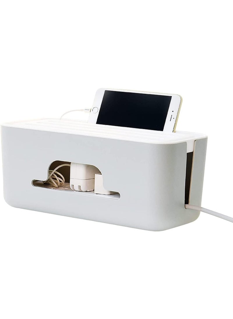 Necomi Advanced Cable Management Box Extension Floor Cord Organizer Box with Slotted Top for Phones, Tablets | Surge Protection for Home and Office | High Utility  - Image 1