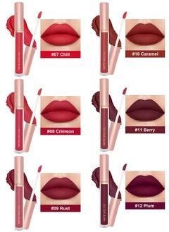 OCHEAL Matte Lipgloss,Nude 6 Pcs Matte Liquid Lipstick Set Moisturizing Long Lasting Waterproof Velvet High Pigmented Lip Makeup Set For Women  - Image 3