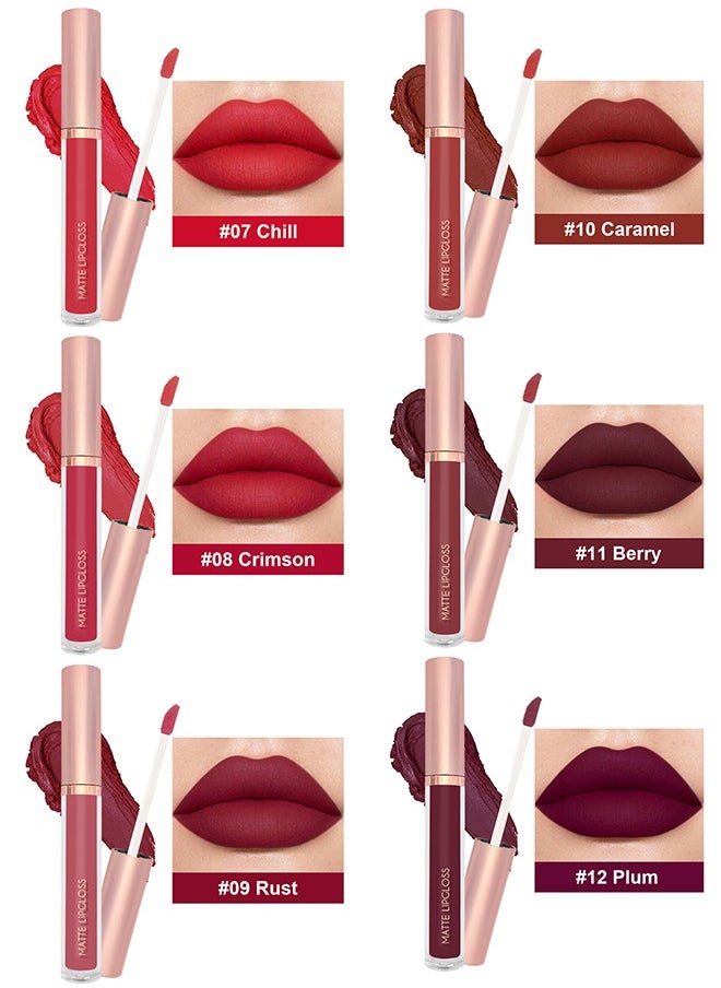 OCHEAL Matte Lipgloss,Nude 6 Pcs Matte Liquid Lipstick Set Moisturizing Long Lasting Waterproof Velvet High Pigmented Lip Makeup Set For Women  - Image 3