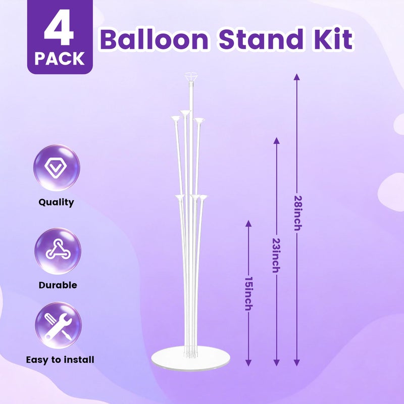 JOYYPOP 4 Sets Balloon Stand Kit For Table, Balloon Sticks with Base Birthday Graduation Party Decorations Wedding - Image 4